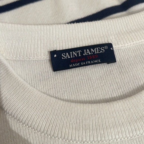 Saint James Women’s Button Neck Striped Sweater, size 4 - Picture 7 of 13